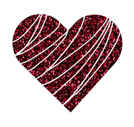 Strijkapplicatie rood glitter hart