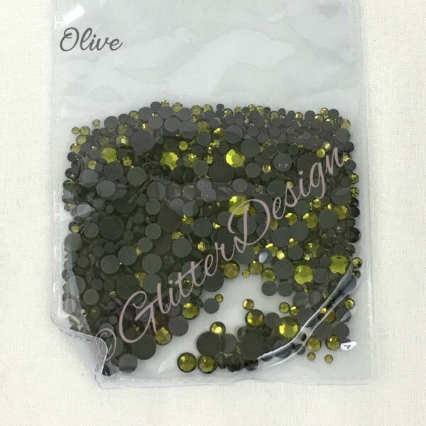 Strass steentjes Olive